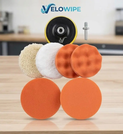 VeloWipe 6-teiliges Auto-Polier-Set – Universal-Aufsätze für Bohrmaschine & Akkuschrauber - VeloWipe